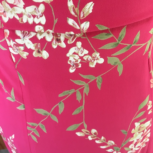 Saks Fifth Avenue Dresses Saks Fifth Avenue Pink Floral Silk